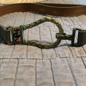Chico’s Olive Green adjustable leather belt.